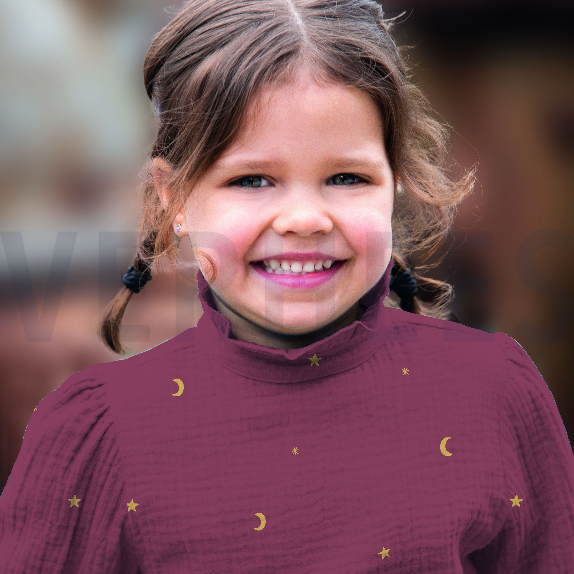 DOUBLE GAUZE FOIL MOON AND STARS BURGUNDY (high resolution) #7