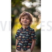 FINE POPLIN DIGITAL CARS WHITE (thumbnail) #7