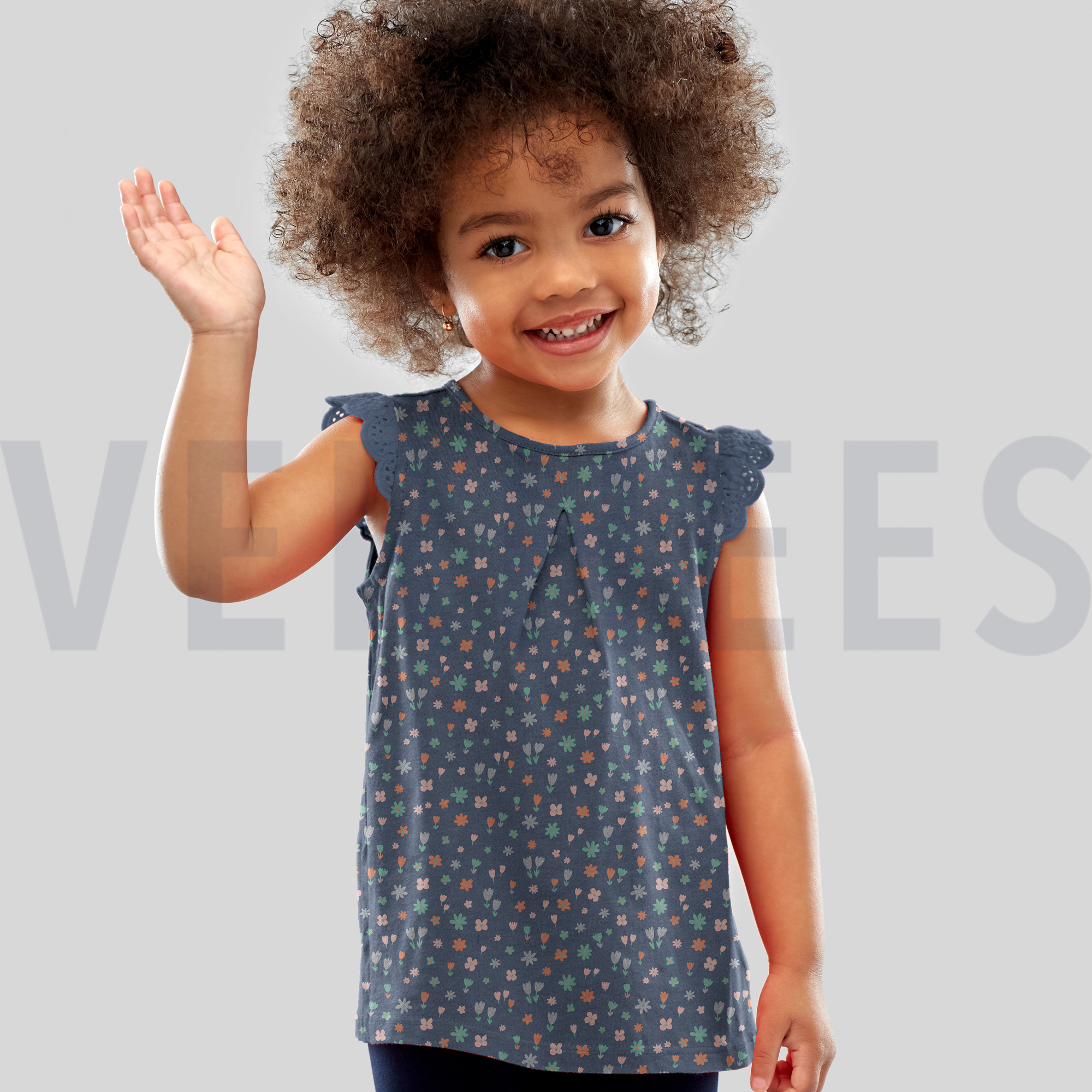 JERSEY MELANGE GLITTER SMALL FLOWERS ECRU MELANGE (high resolution) #7