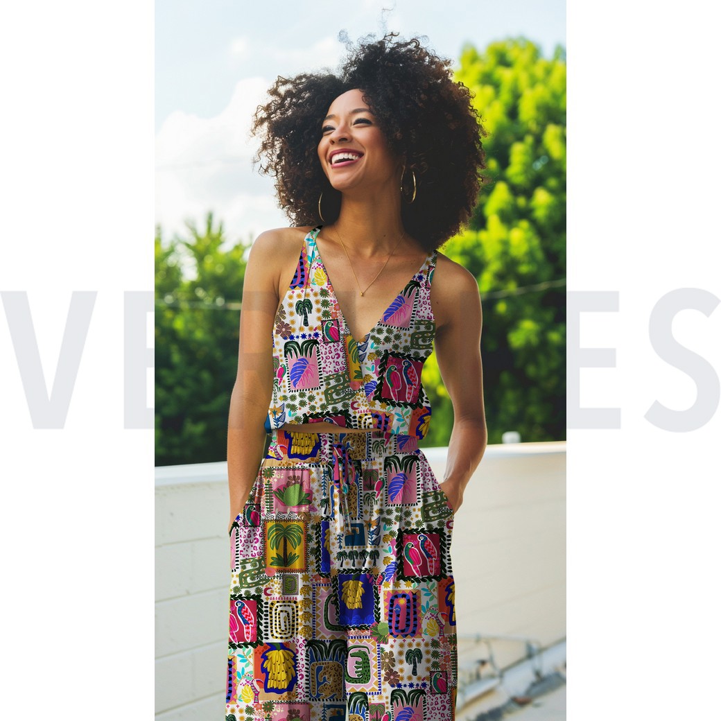COTON SATIN DIGITAL PATCHWORK ETE MULTICOLORE #7