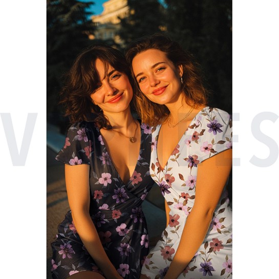 BAUMWOLLE VISKOSE DIGITAL BLUMEN MARINEBLAU #7