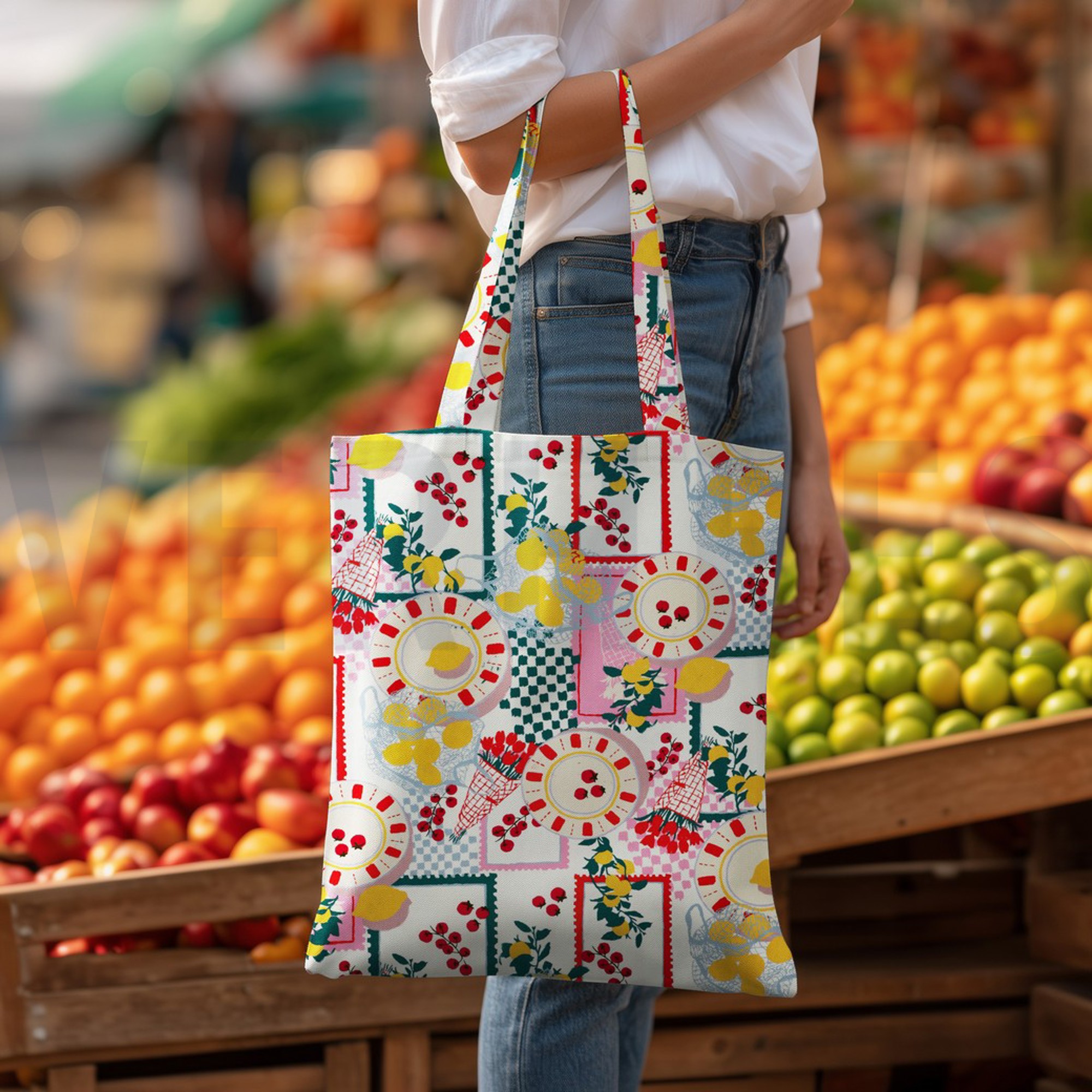TOILE DÉCORATION DIGITAL FRUITS BLANC CASSÉ (high resolution) #7