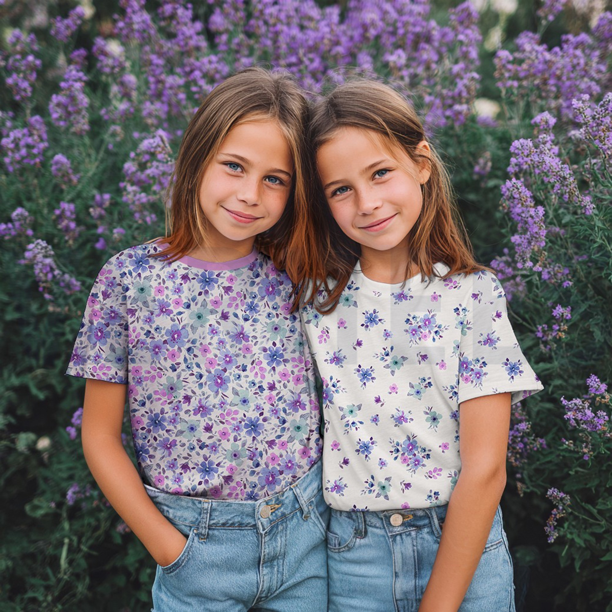 JERSEY DIGITAL BLUMEN LILA/VIOLETT (high resolution) #7
