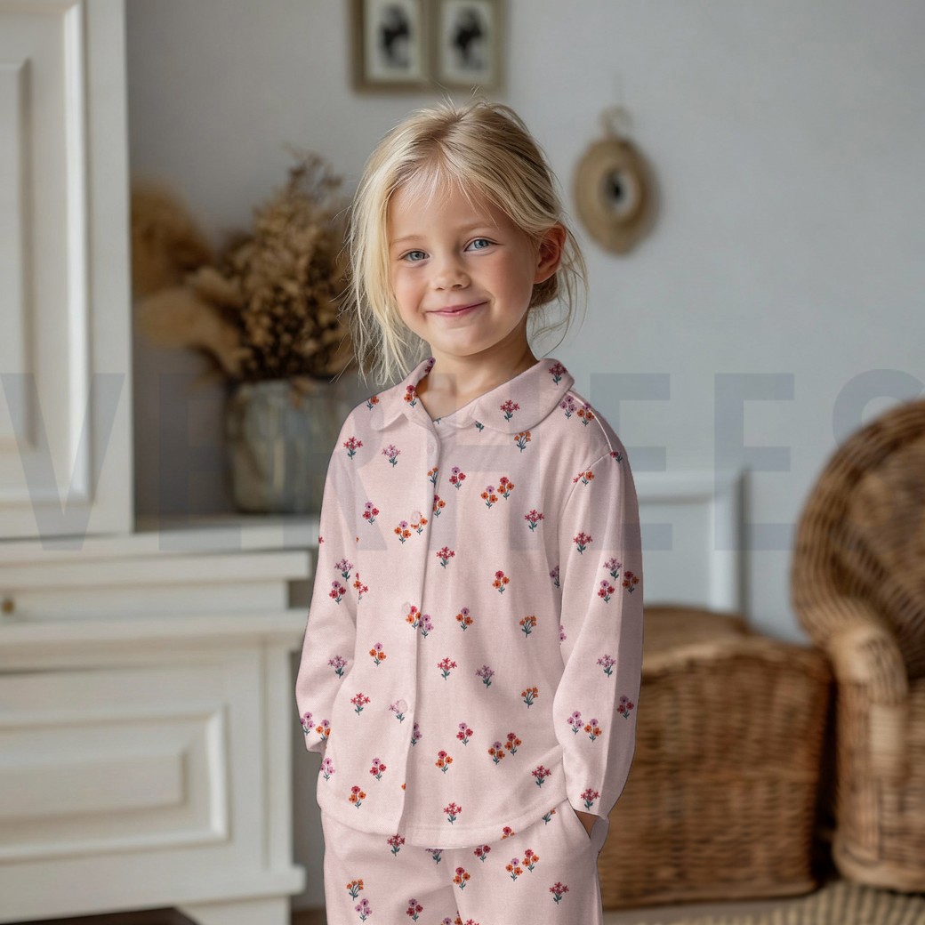 FLANELLE FLEURS ROSE CLAIR #7