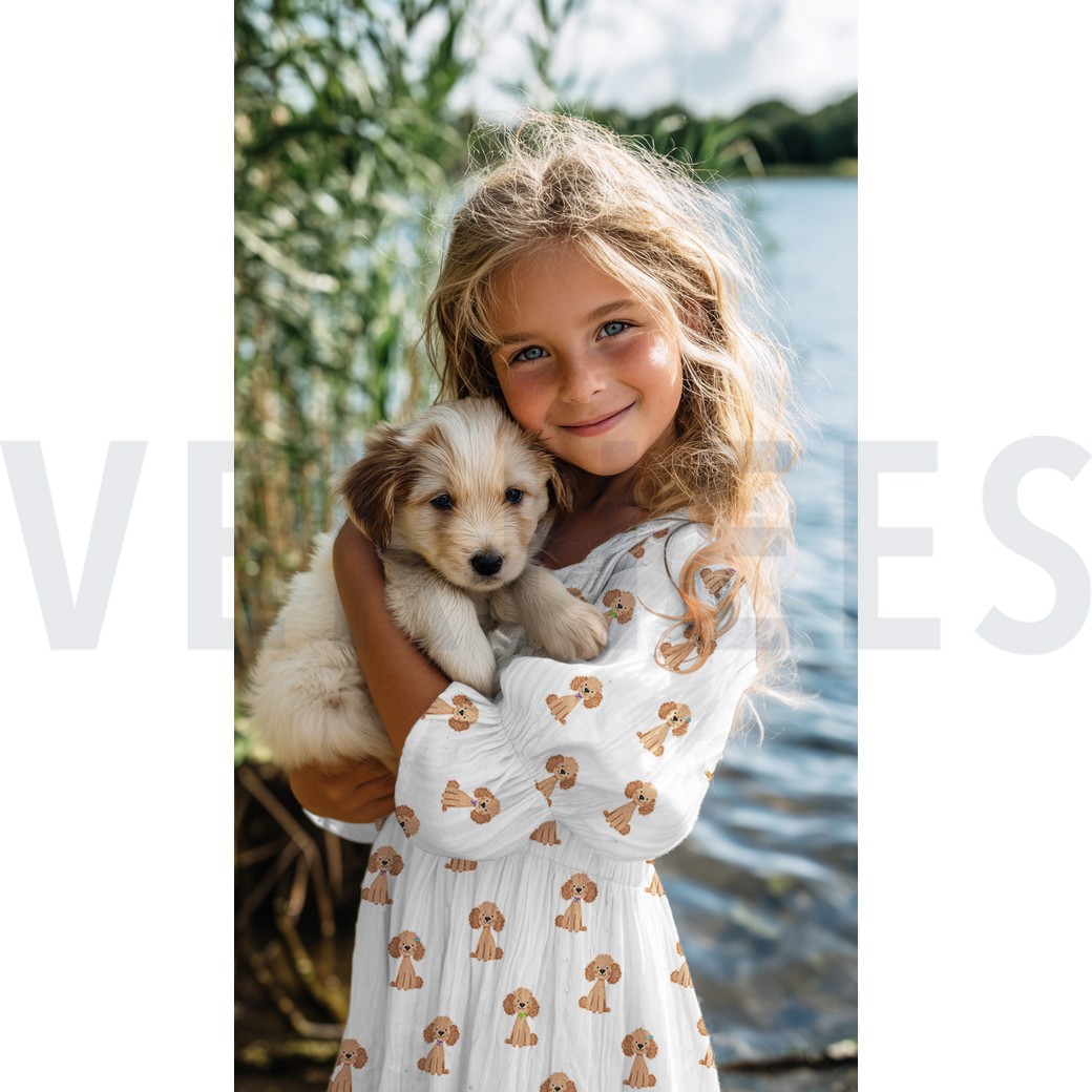 DOUBLE GAZE DE COTON CHIENS BLANC #7