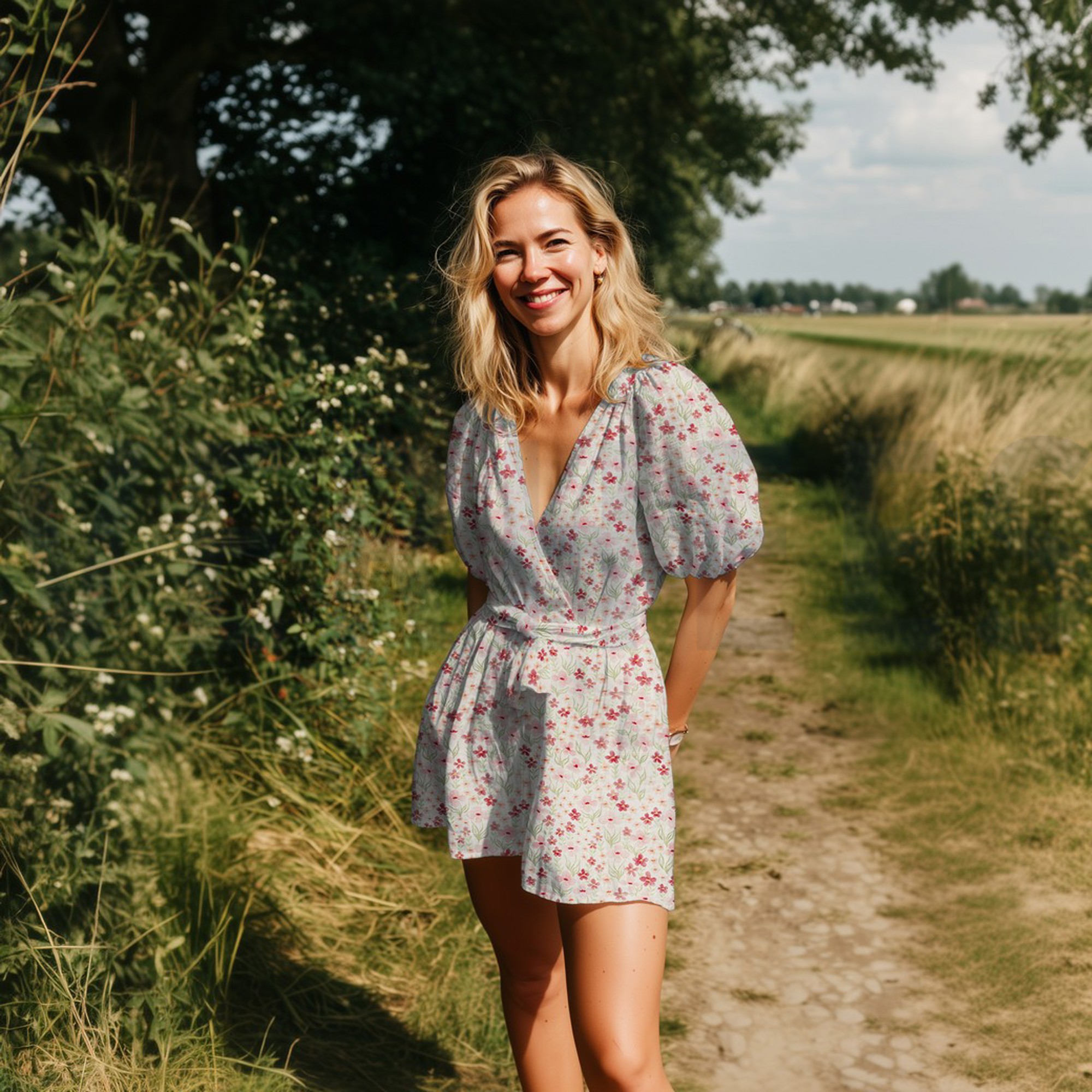 DOUBLE GAUZE DIGITAL FLOWERS PINK (high resolution) #7