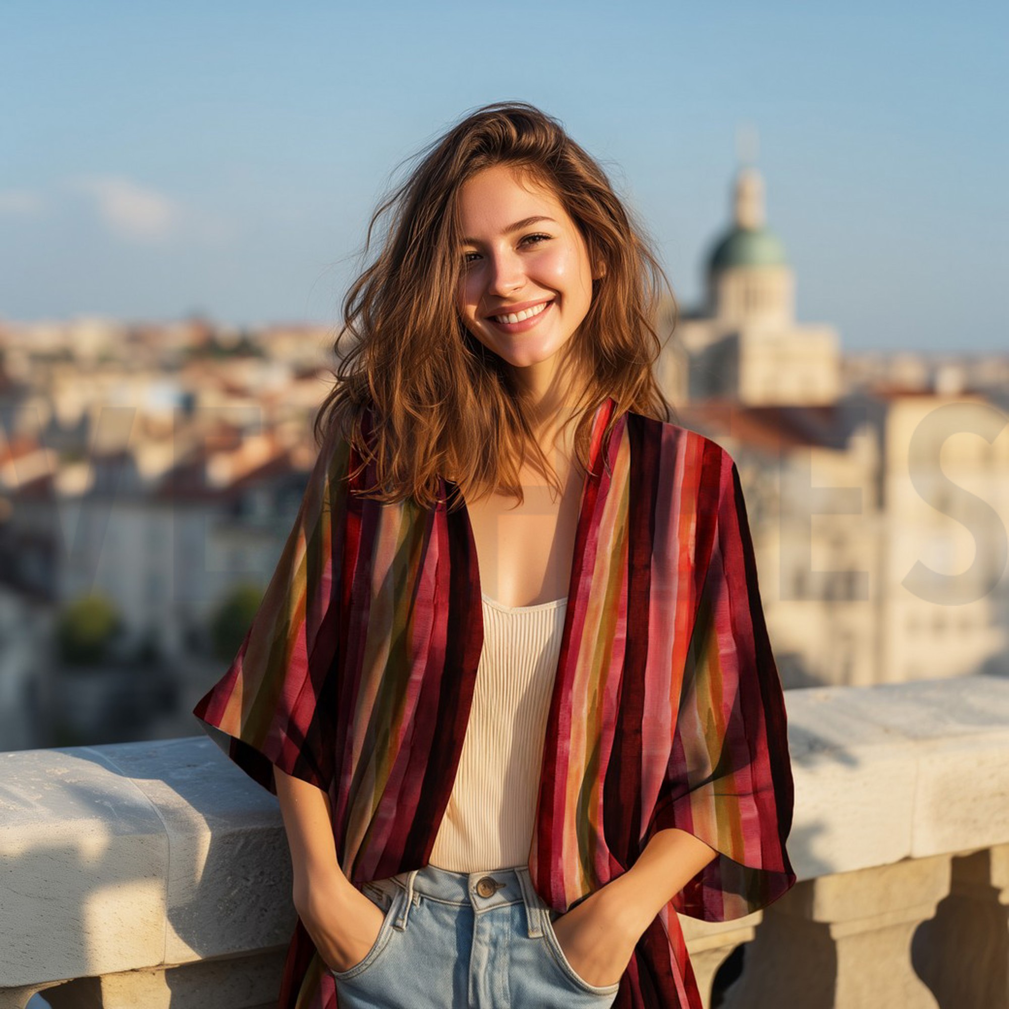 VISCOSE RADIANCE DIGITAL STRIPES BURGUNDY (high resolution) #7