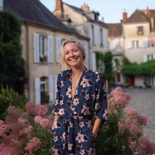 VISCOSE ROSELLA STRETCH DIGITAAL BLOEMEN AUBERGINE #7