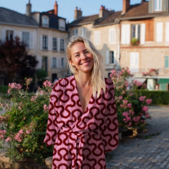 VISKOSE STRETCH ABSTRACT ROSA #7