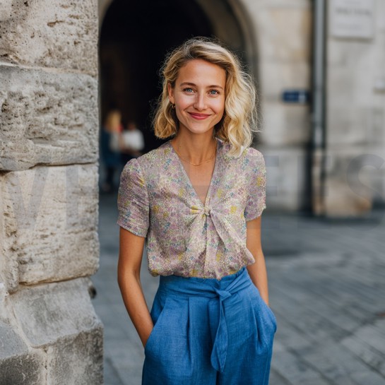 BAUMWOLLE VOILE DIGITAL KLEINE BLUMEN HELLROSA #7