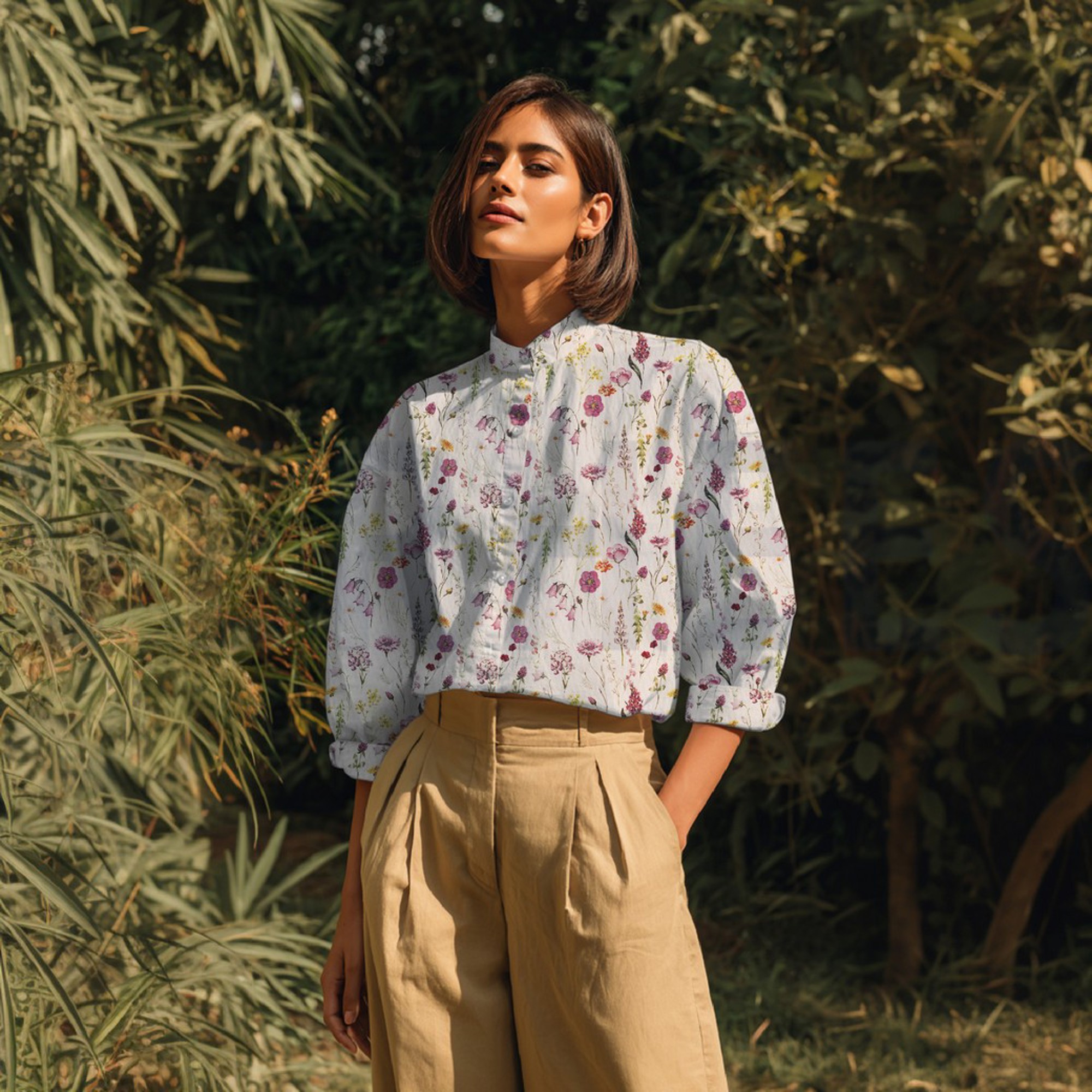 BAUMWOLLE VOILE DIGITAL BLUMEN WEISS (high resolution) #7