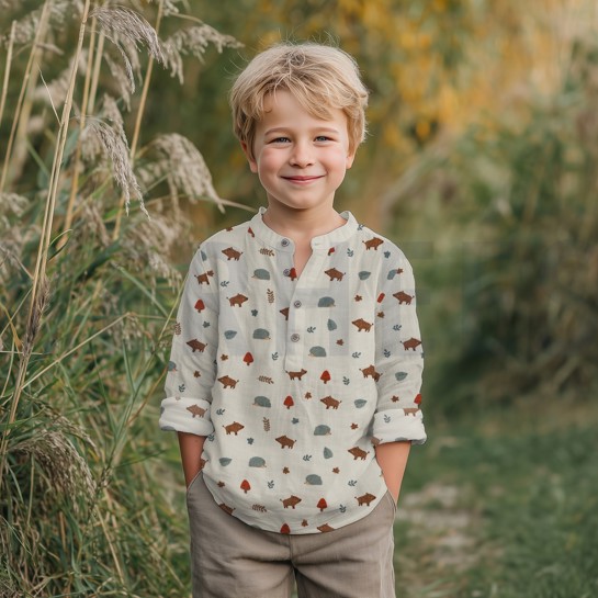 MUSSELIN GOTS NATURAL WALDTIERE NATUR #7