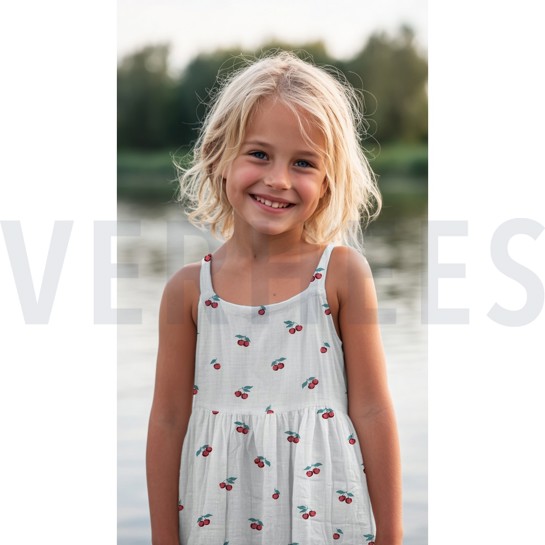 MUSSELIN GOTS FRÜCHTE WEISS #7