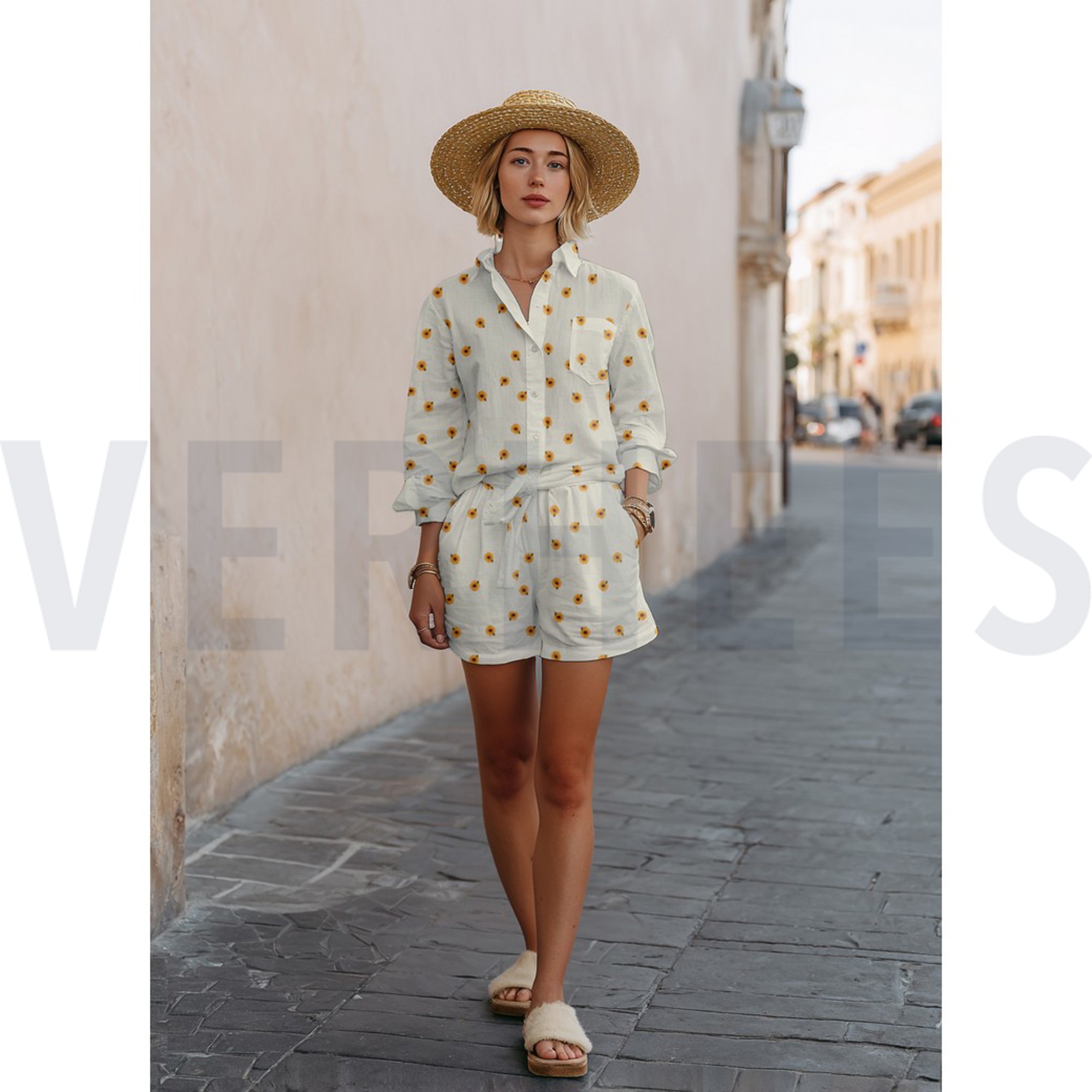 DOUBLE GAUZE EMBROIDERY SUNFLOWERS NATURAL (high resolution) #7