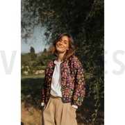 COTTON VOILE STEPPED DIGITAL FLOWERS BLACK (thumbnail) #7