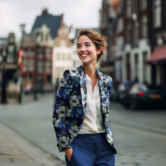 PUNTA DI ROMA DIGITAL BLUMEN SCHWARZ #7