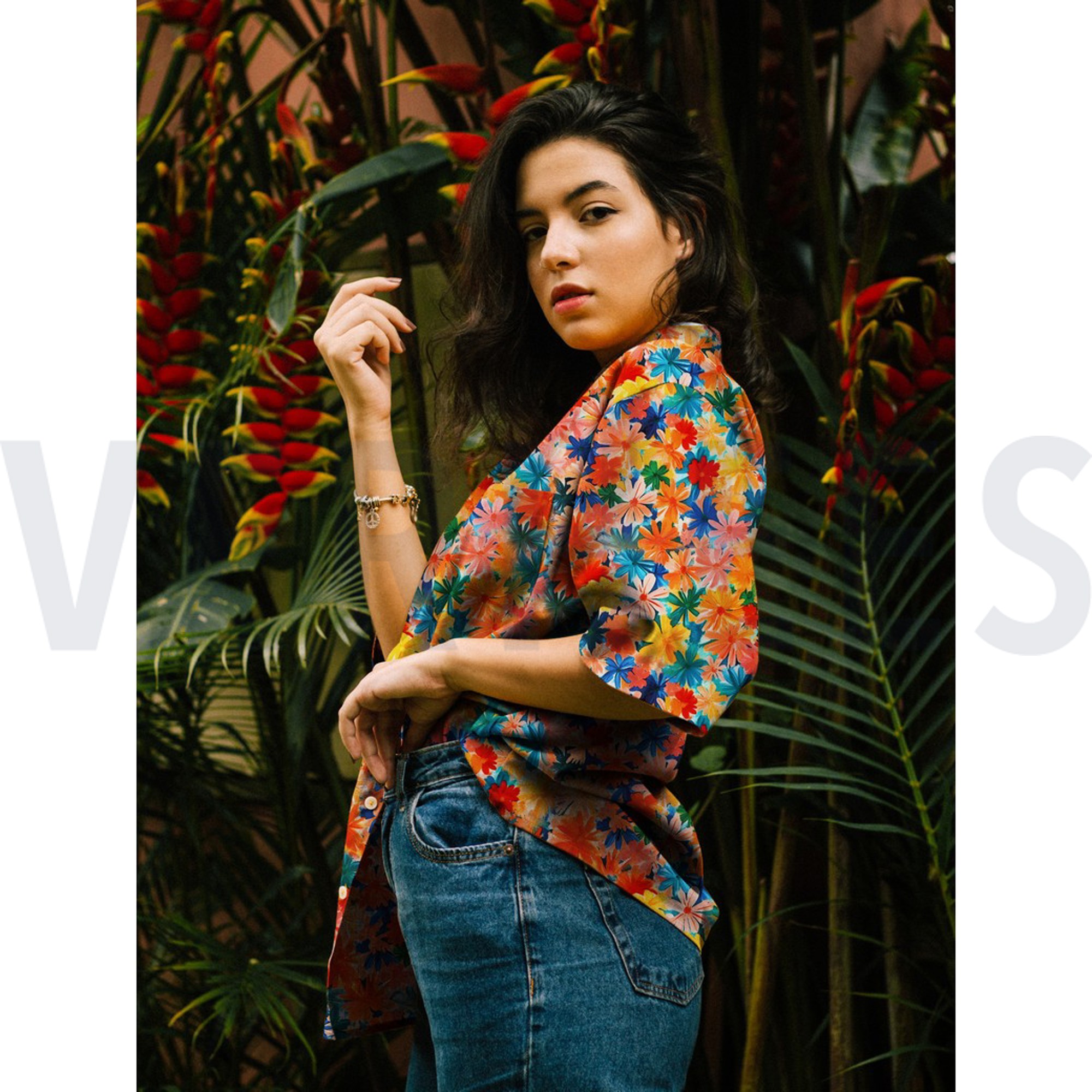 LENZING™ ECOVERO™ DIGITAL FLEURS ORANGE (high resolution) #7