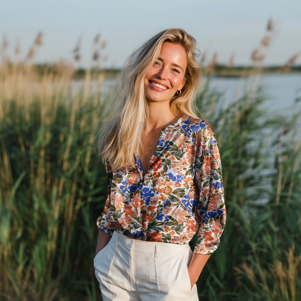 LENZING™ ECOVERO™ DIGITAAL BLOEMEN WIT #7