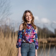 LENZING™ ECOVERO™ DIGITAL BLUMEN ROSA (thumbnail) #7