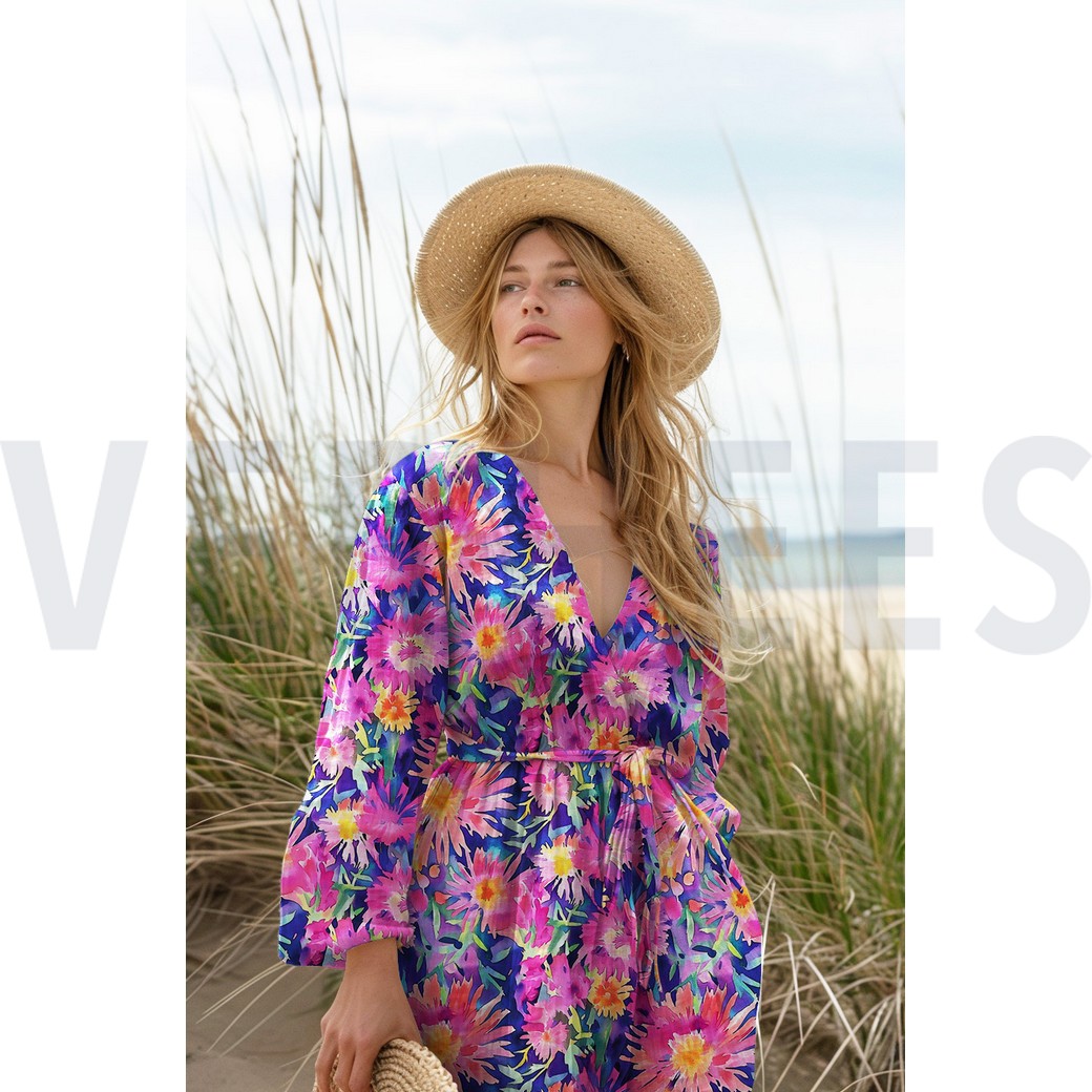 VISCOSE SATIJN DIGITAAL BLOEMEN ROZE #7