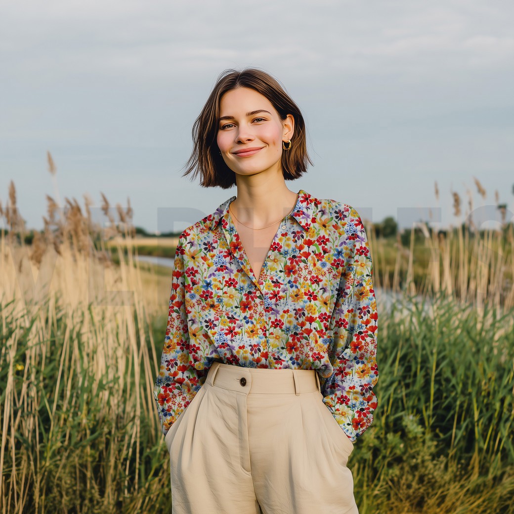 VISCOSE RADIANCE DIGITAL FLEURS JAUNE #7