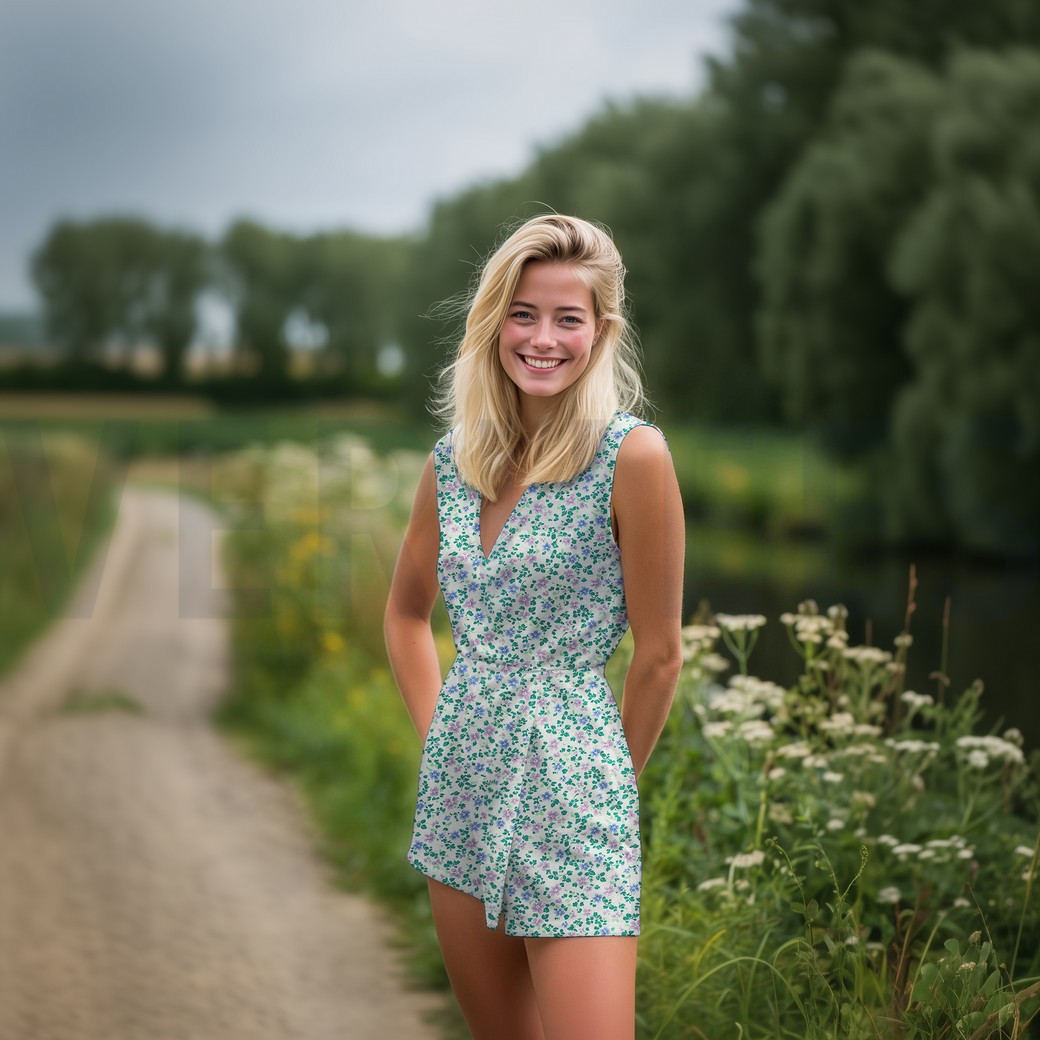 VISCOSE RADIANCE DIGITAAL BLOEMEN WIT #7