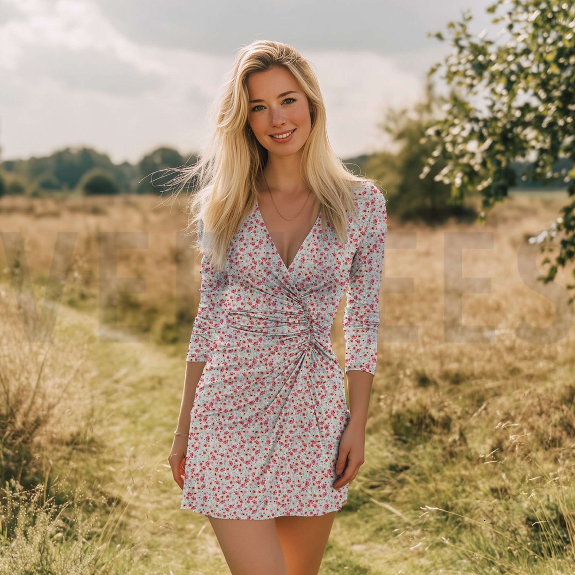 VISKOSE RADIANCE DIGITAL BLUMEN ECRU (high resolution) #7