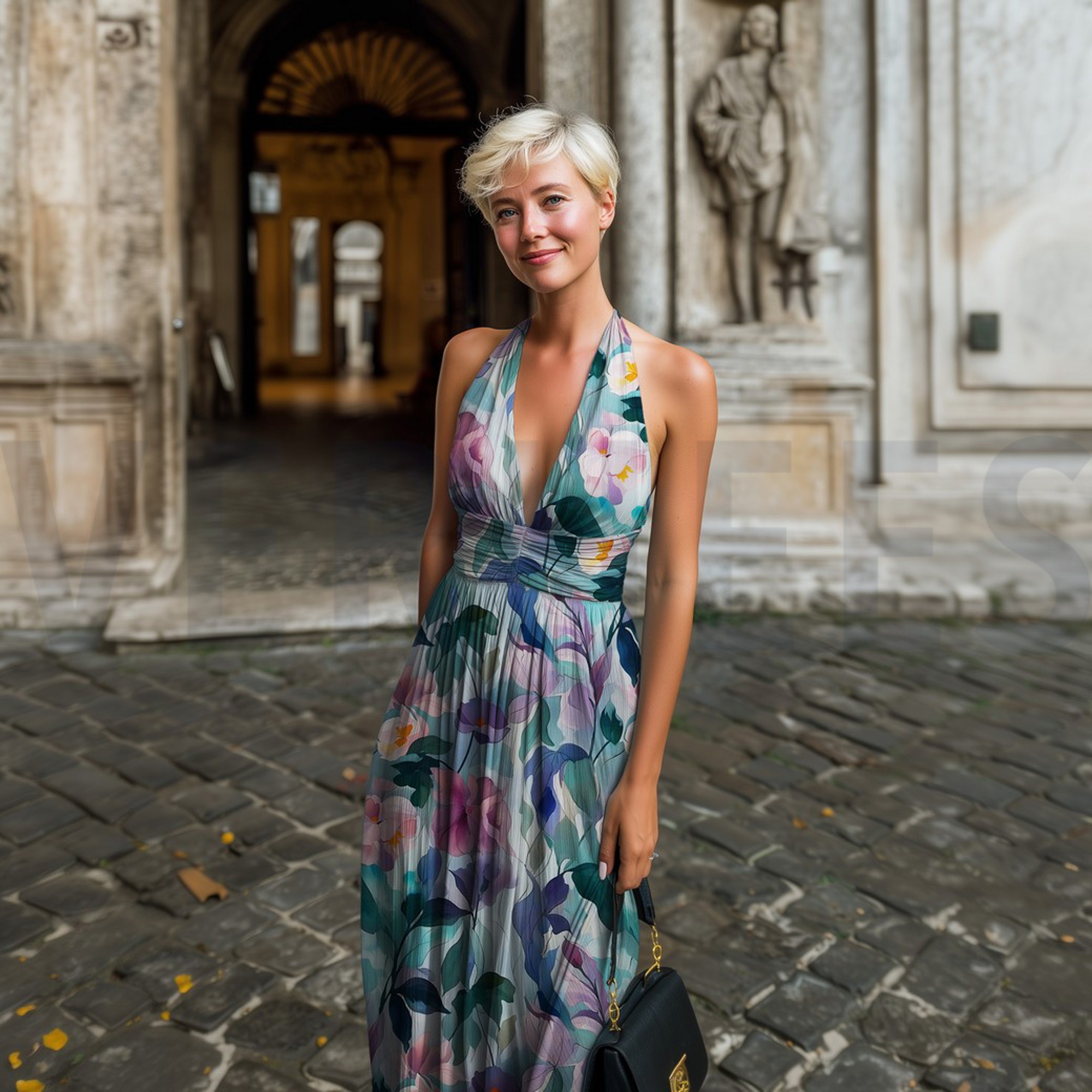 VISCOSE RADIANCE DIGITAL FLEURS BLEU (high resolution) #7