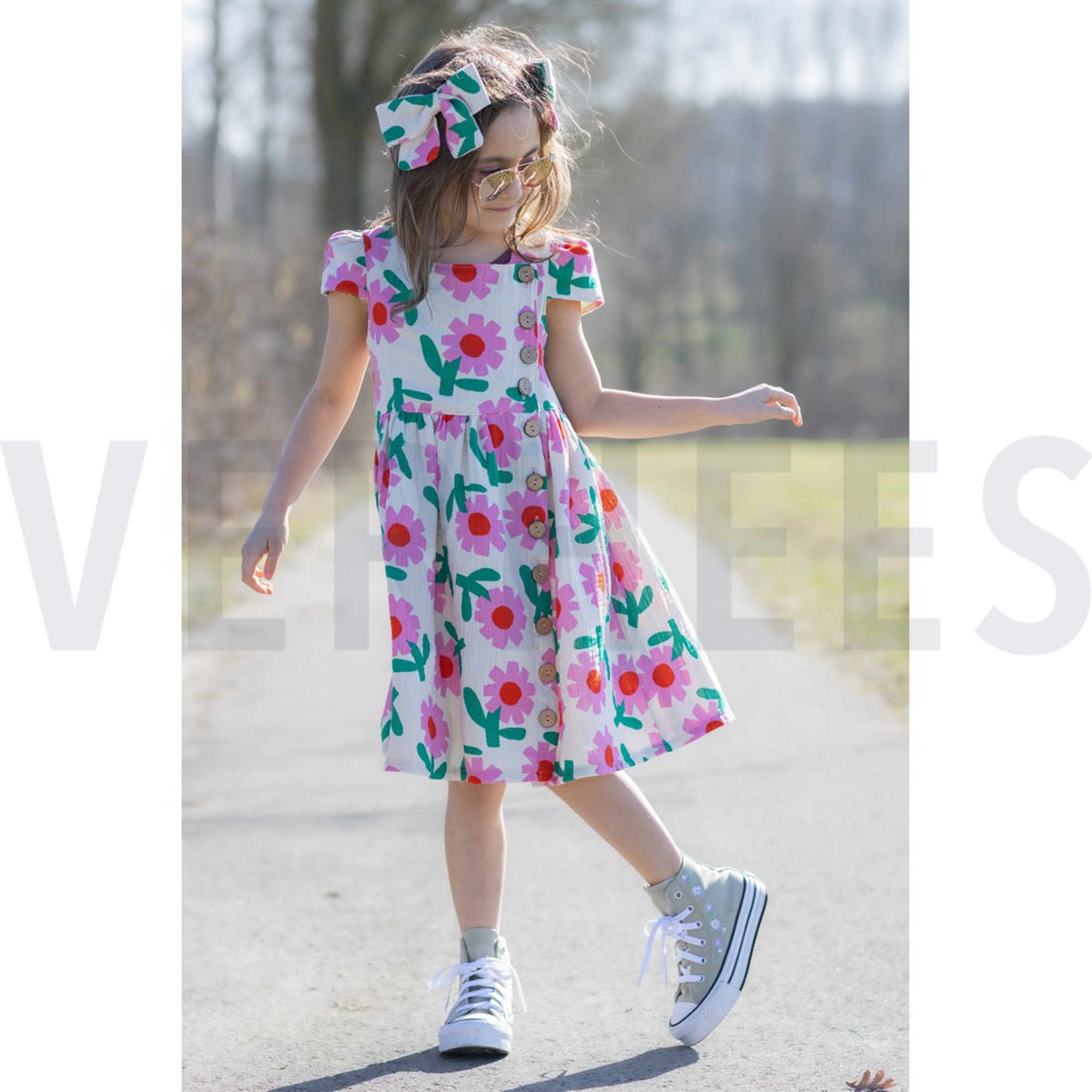 DOUBLE GAUZE GOTS BLOEMEN JENNIFER BOURON NATUREL/GROEN (high resolution) #7