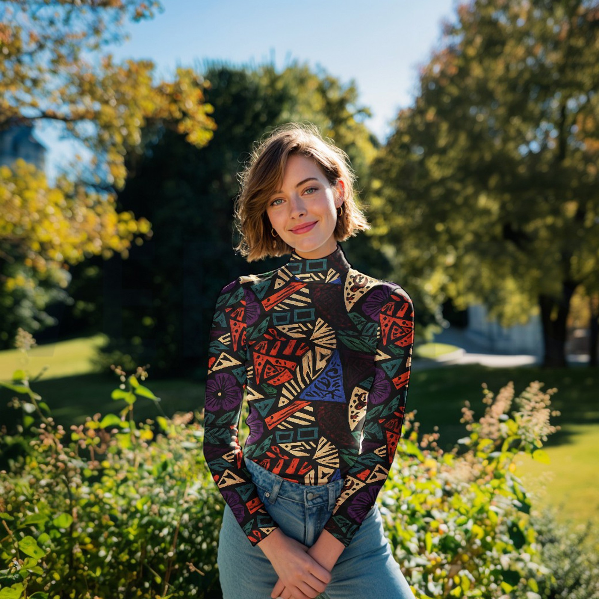 VISKOSE JERSEY DIGITAL ABSTRACT SCHWARZ (high resolution) #7