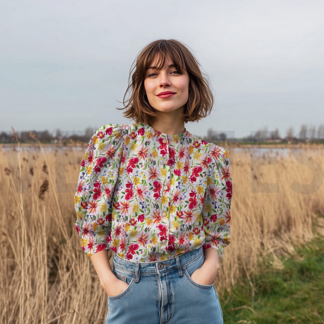 VISCOSE DOBBY DIGITAL FLOWERS MULTICOLOUR #7