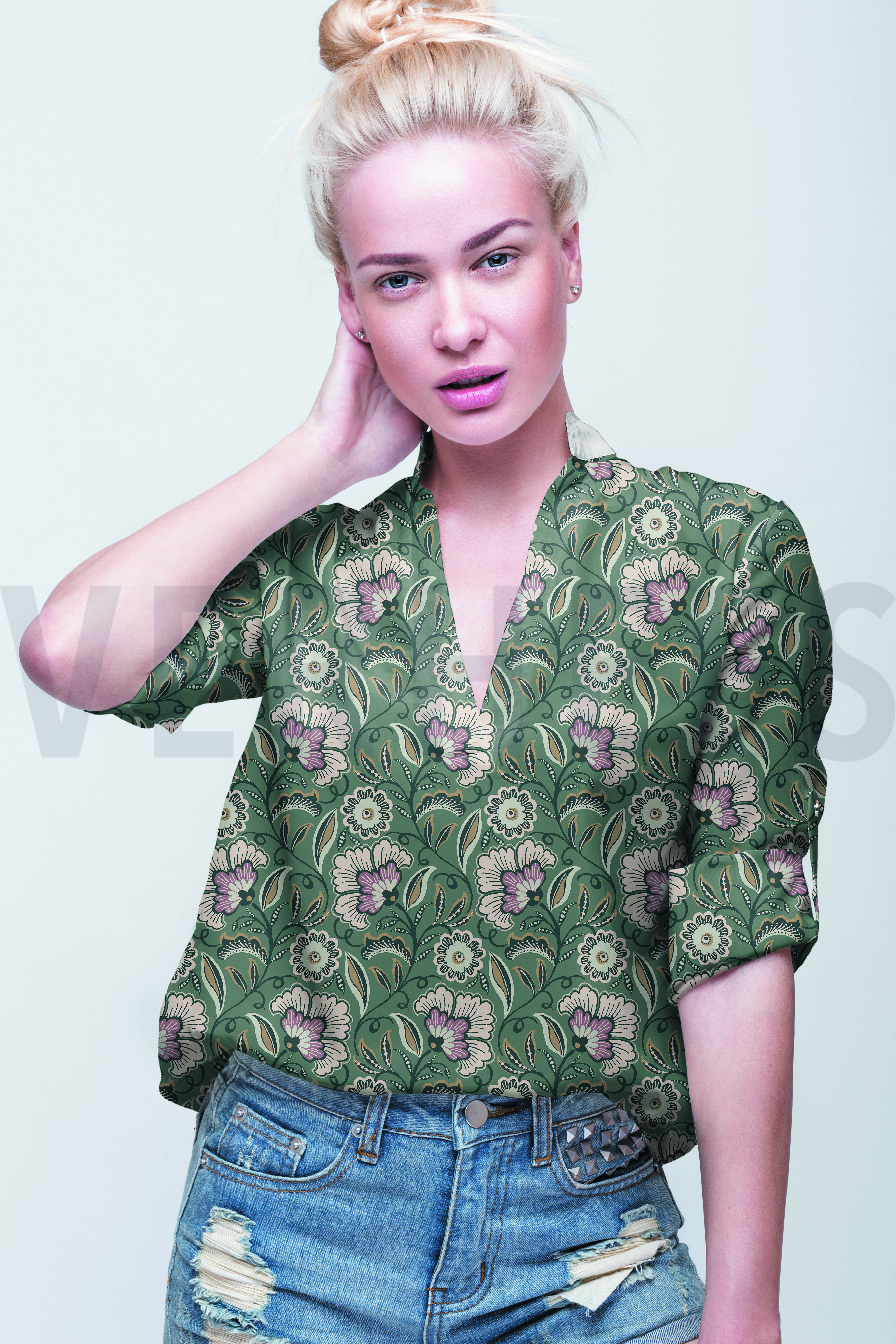 VISCOSE RADIANCE BLOEMEN LICHTBRUIN #7
