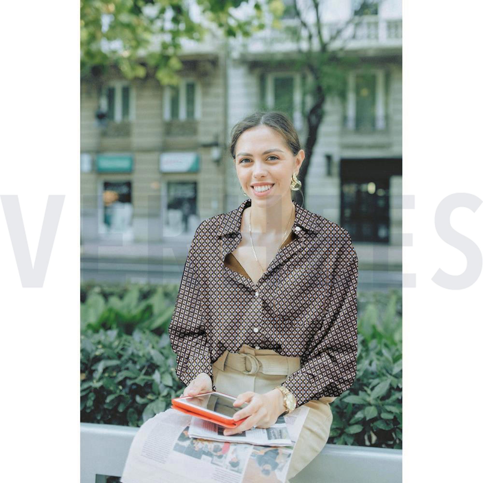 VISCOSE RADIANCE GÉOMÉTRIQUE ROUGE BRIQUE (high resolution) #7