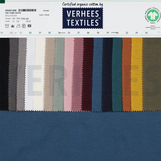 RIB BOORDSTOF GOTS MARINEBLAUW #7