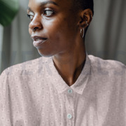 DOUBLE GAUZE EMBROIDERY FLOWERS OCHRE (thumbnail) #7