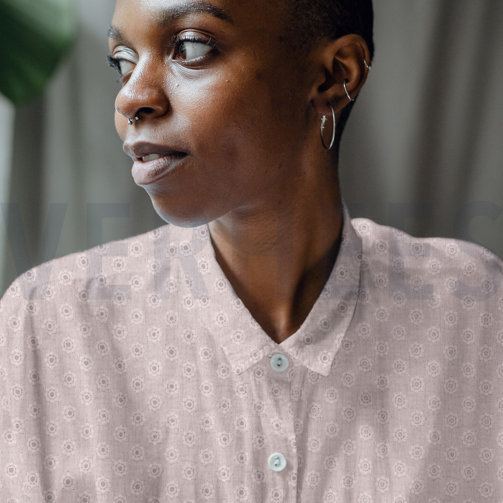 DOUBLE GAUZE EMBROIDERY FLOWERS OCHRE (high resolution) #7