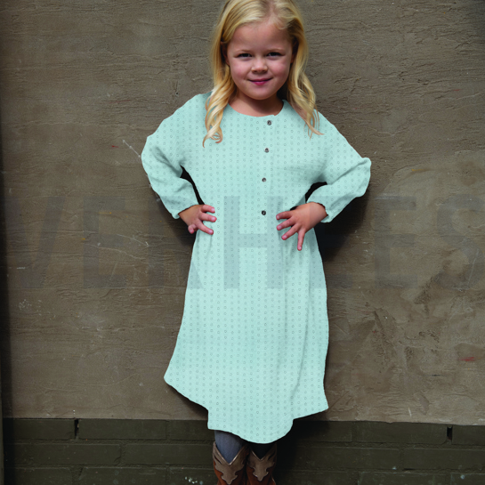 DOUBLE GAUZE EMBROIDERY BLOEMEN GROEN #7