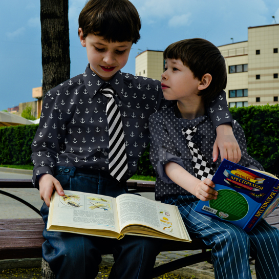 POPLIN PETIT ANCHORS PURPLE #7