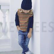 KATOEN JERSEY GARENGEVERFD STREPEN MULTI (thumbnail) #7