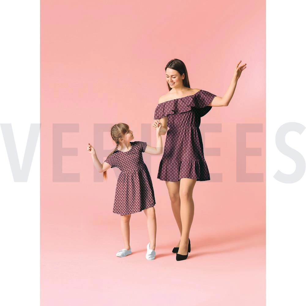 KATOENEN POPLIN FANTASIEBLOEMEN BLUSH #7