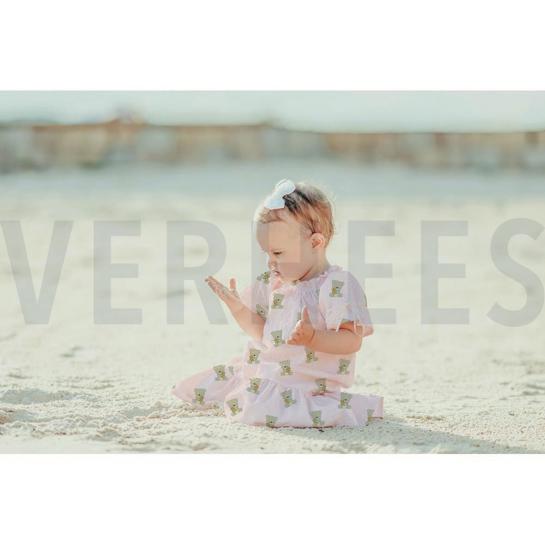 POPLIN GOTS SWEET BEAR LIGHT BLUE #7