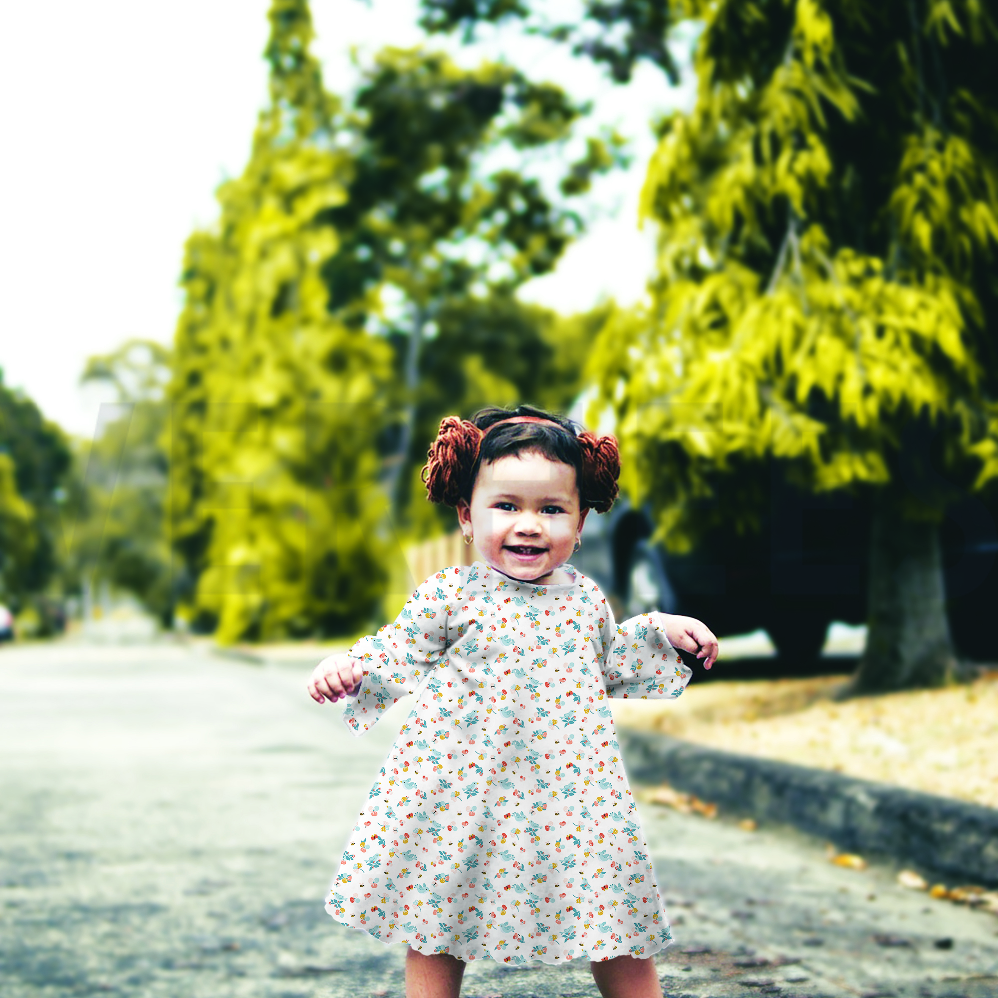 POPLIN BIRDS WHITE (high resolution) #7