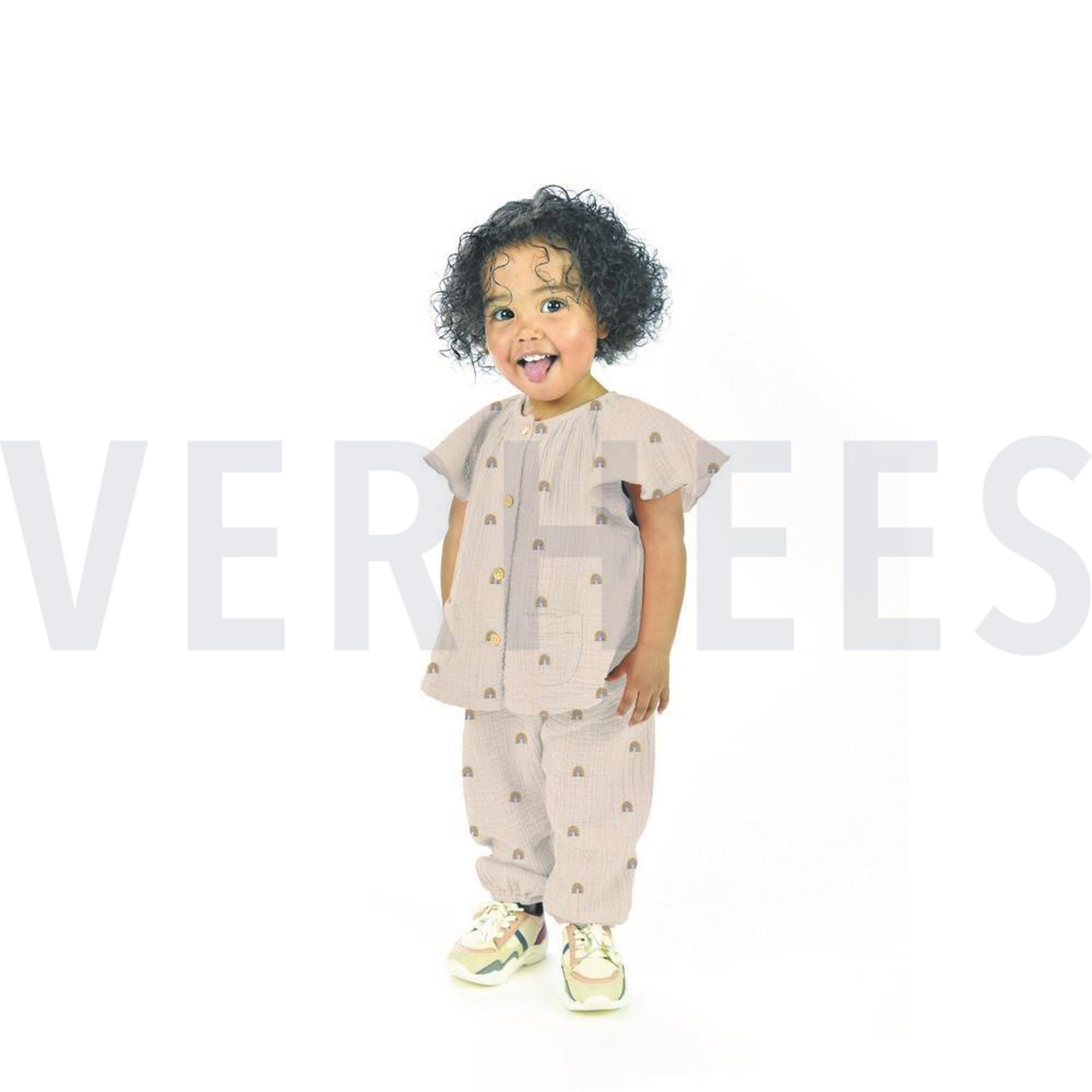 DOUBLE GAZE DE COTON BRODERIE ARC-EN-CIEL NOIR (high resolution) #7