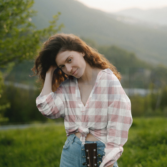 LINEN VISCOSE YARN DYED CHECKS LIGHT BROWN #7