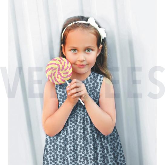 DOUBLE GAUZE GEKLEURDE EMBROIDERY LICHTBLAUW #7