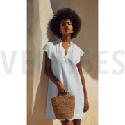 COTTON EMBROIDERY ONE-SIDE BORDER WHITE (thumbnail) #7