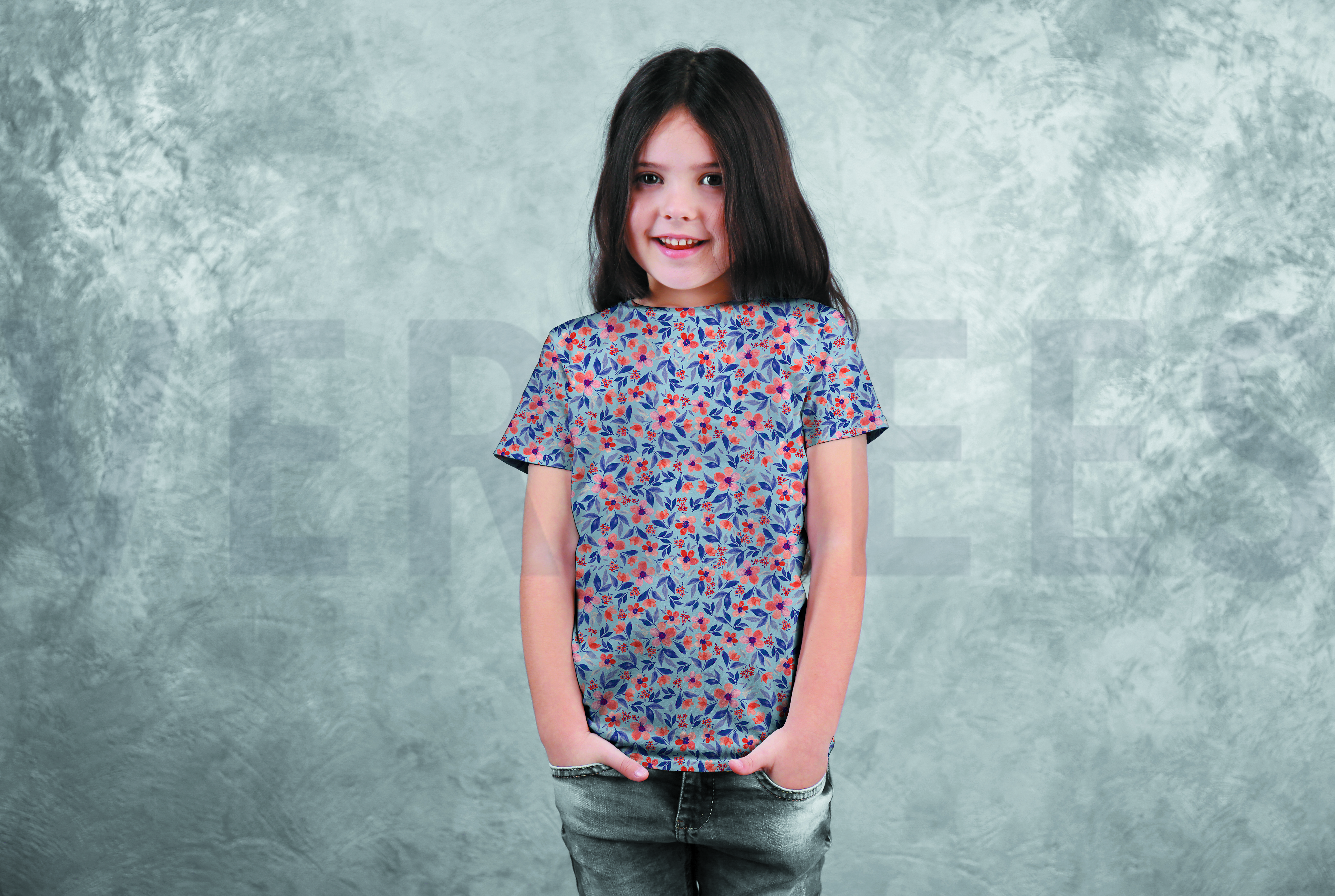 JERSEY DIGITAL FLOWERS PUMPKIN ORANGE #7