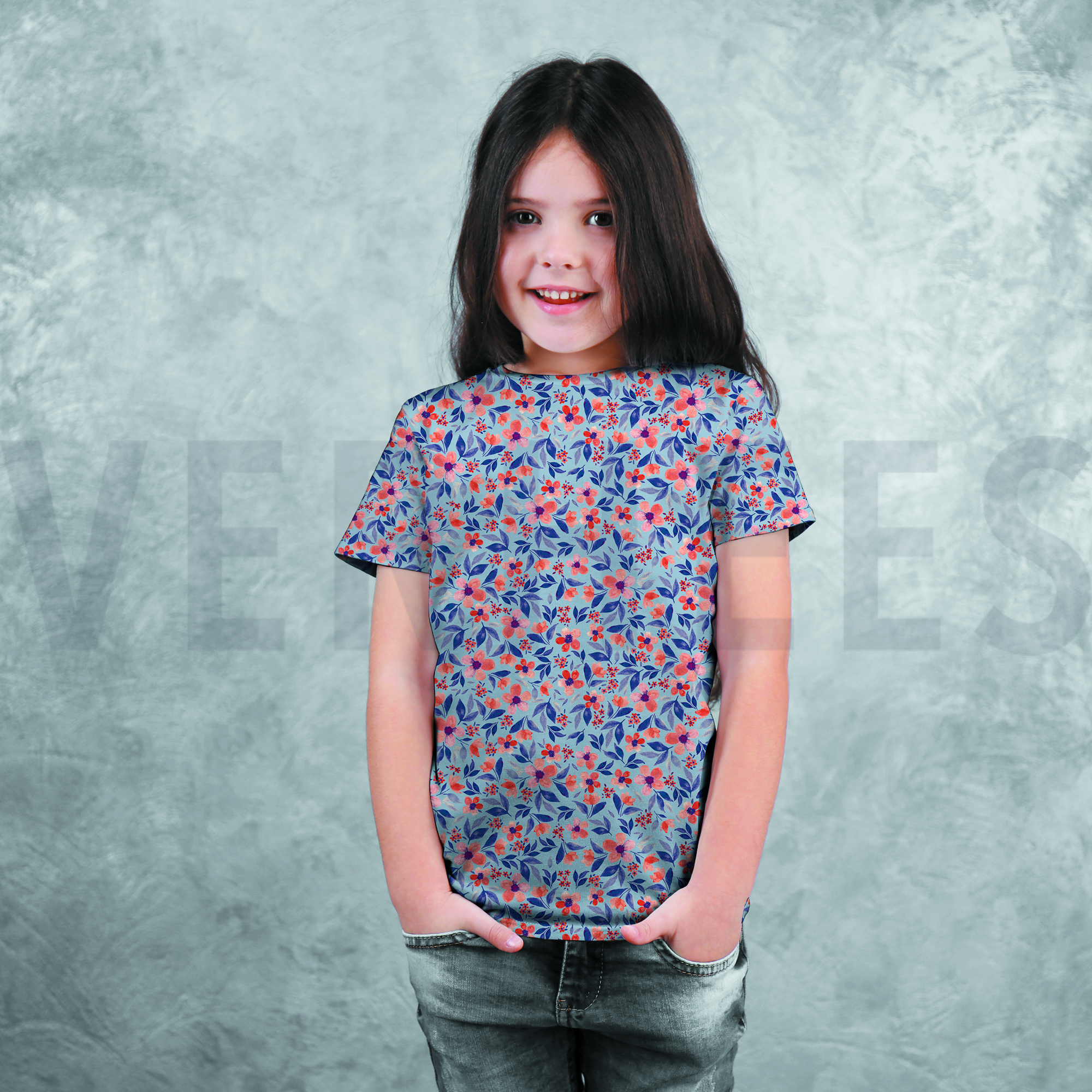 JERSEY DIGITAL FLOWERS PUMPKIN ORANGE (high resolution) #7