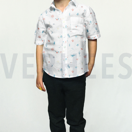 BAUMWOLLE POPELINE GOTS MEERESLEBEN MARINEBLAU #7