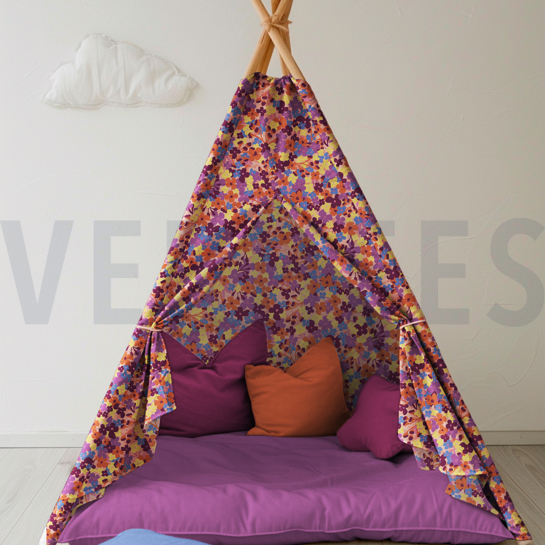 COATED KATOEN BLOEMEN PERZIK #7